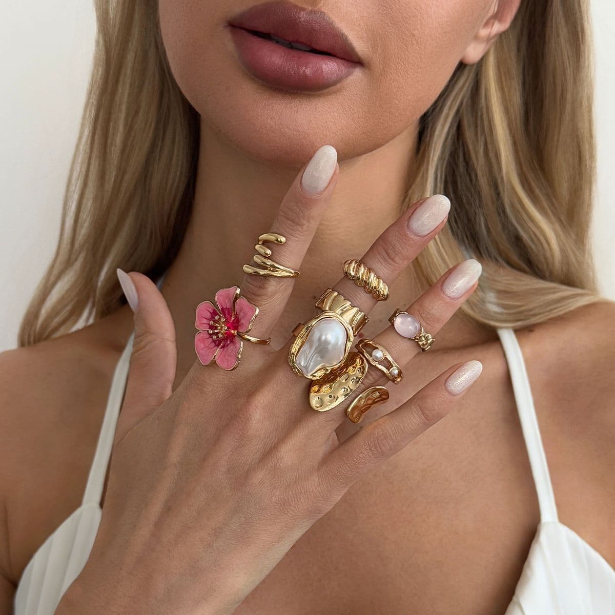 11 Light Gold Ring Set