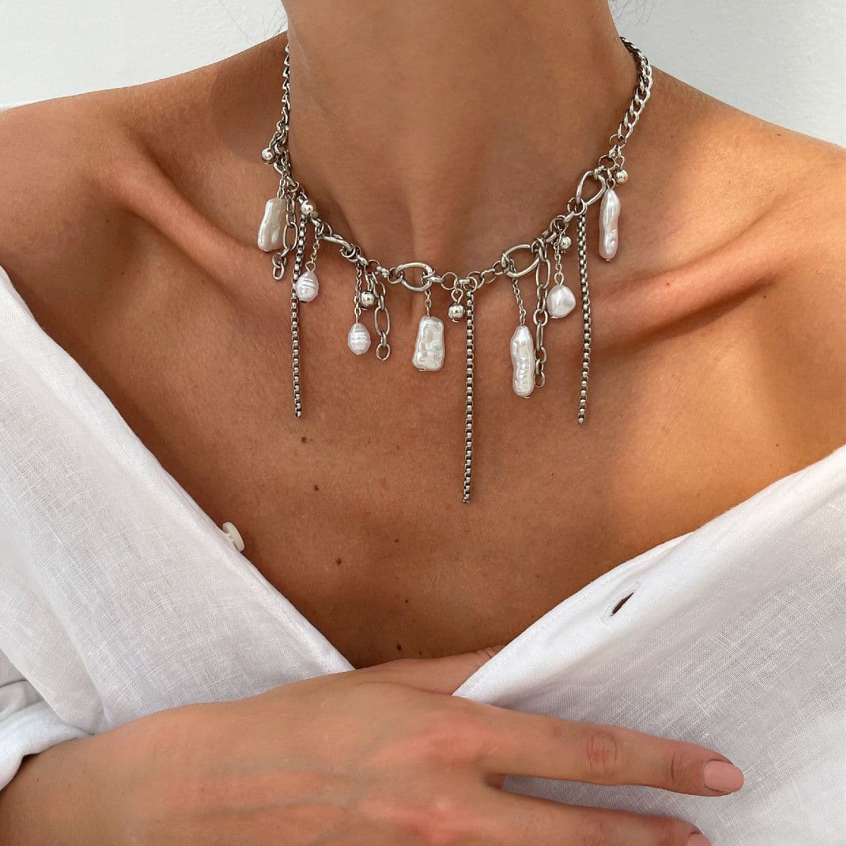 04 White K Necklace