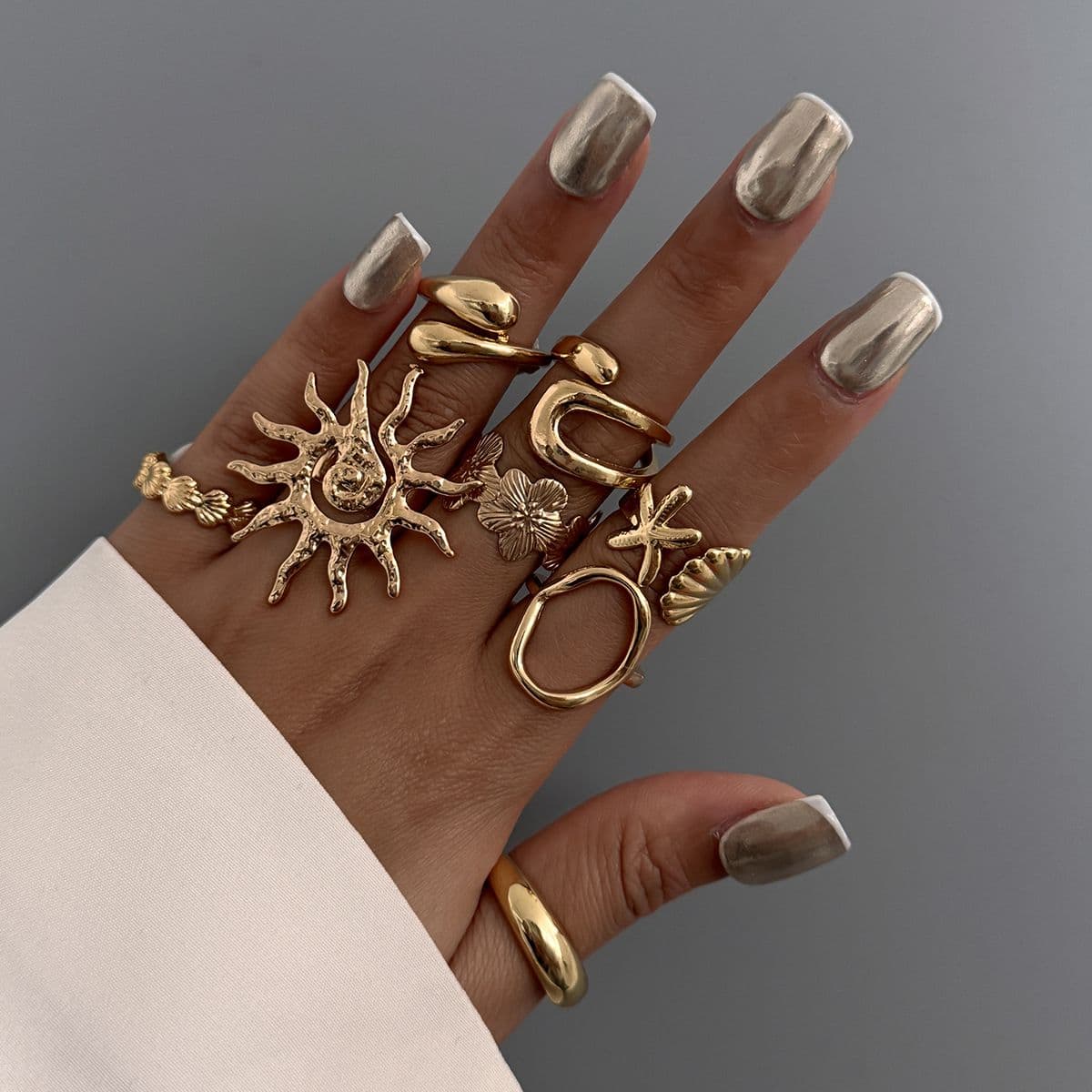 05 Light Gold Ring Set