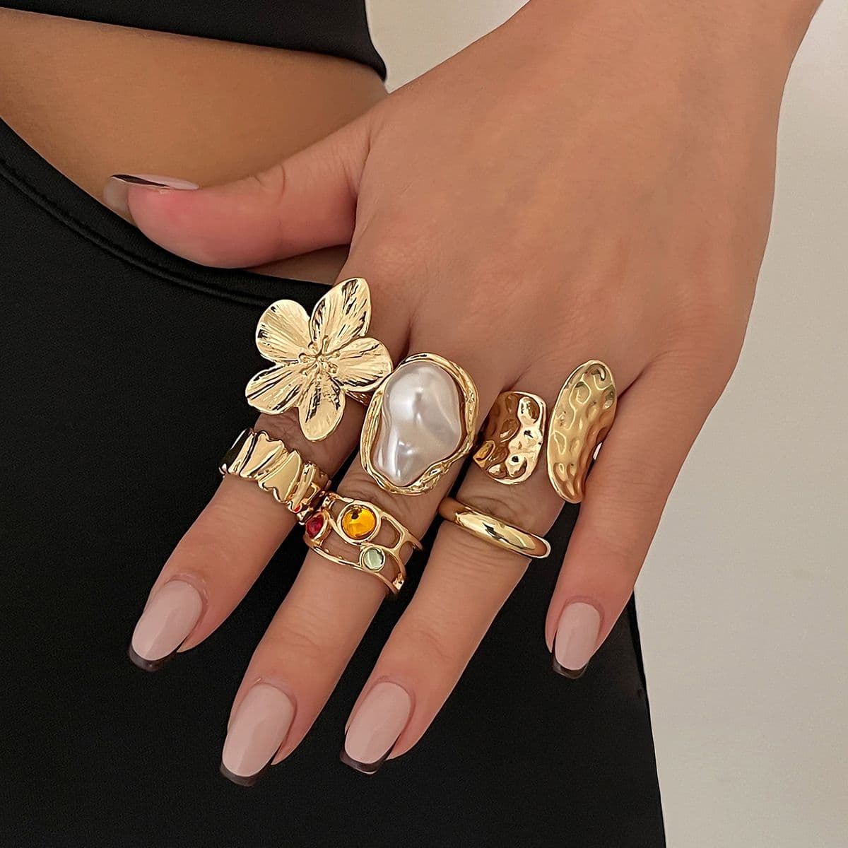 07 Light Gold Ring Set