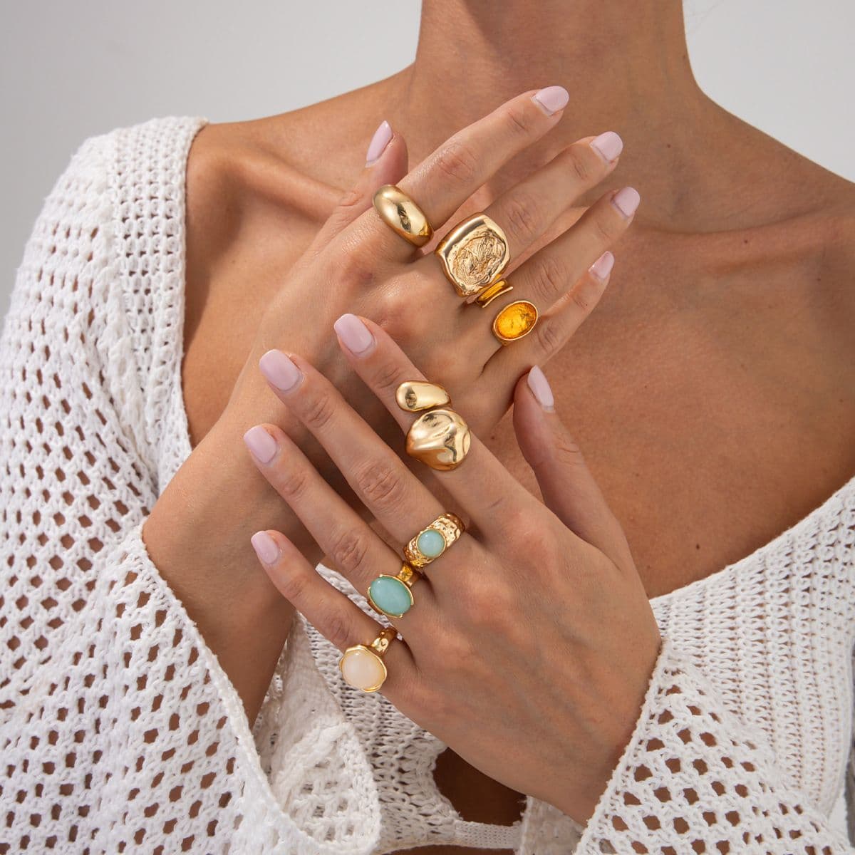 Luxury Irregular Acrylic Ring - Yunhai Jewelry