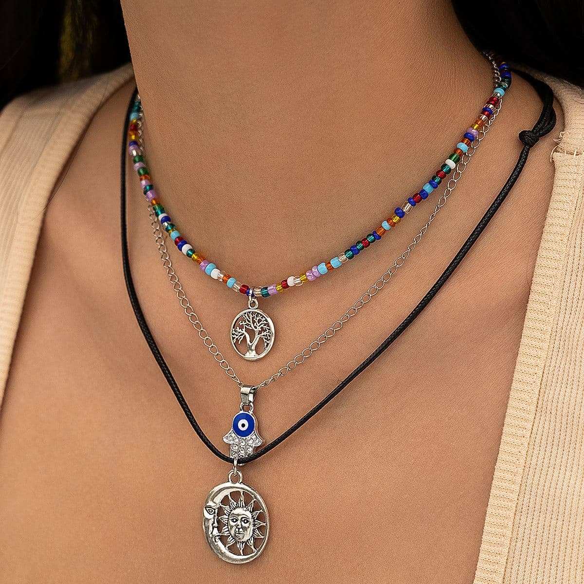 08 White K Necklace