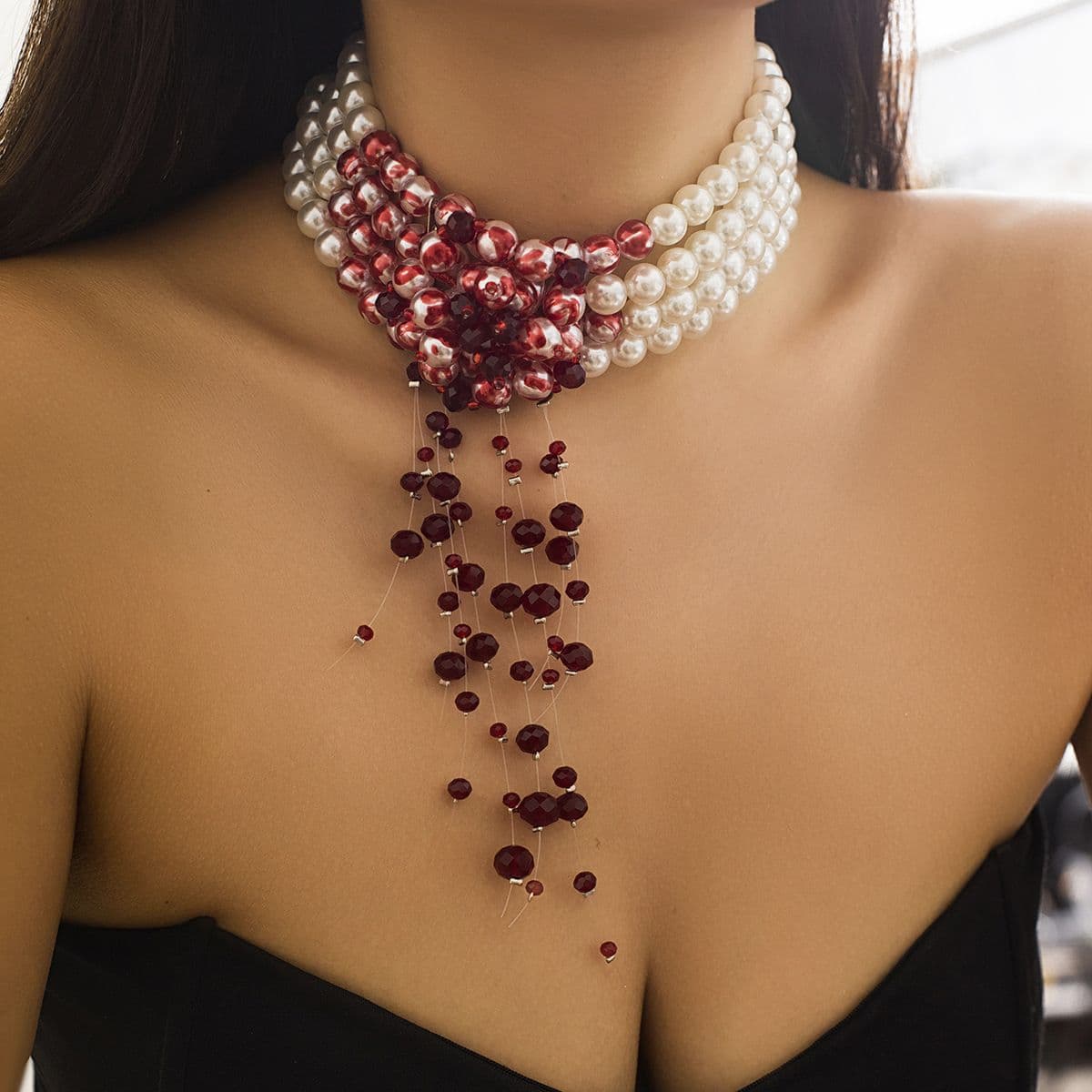 07 White K Necklace