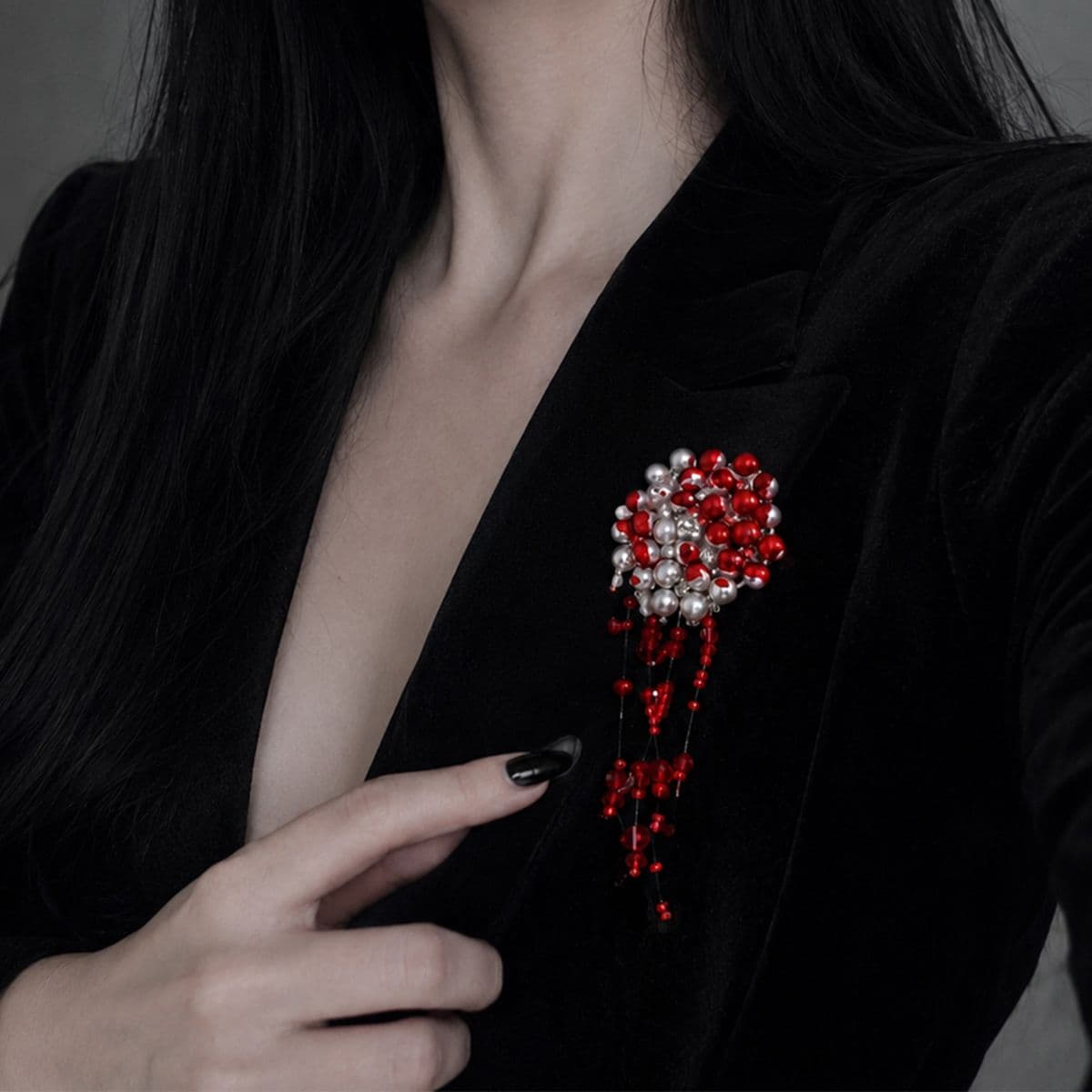 08 Red brooch