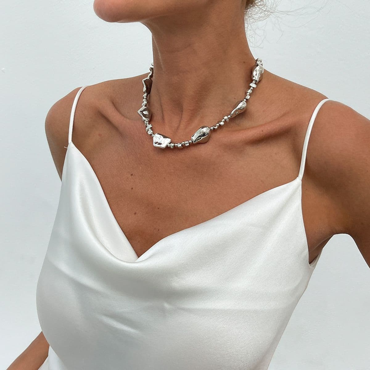 03 White K Necklace