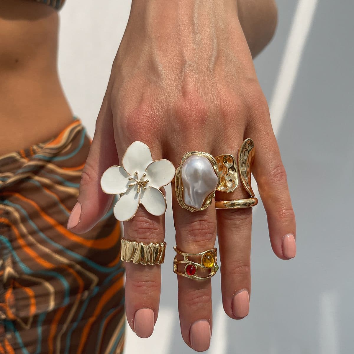 02 White Ring Set