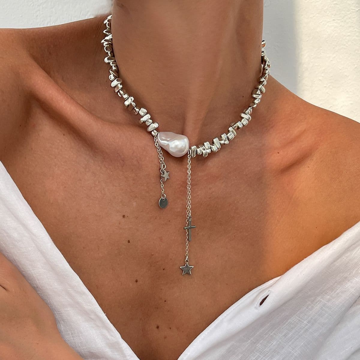 02 White K Necklace