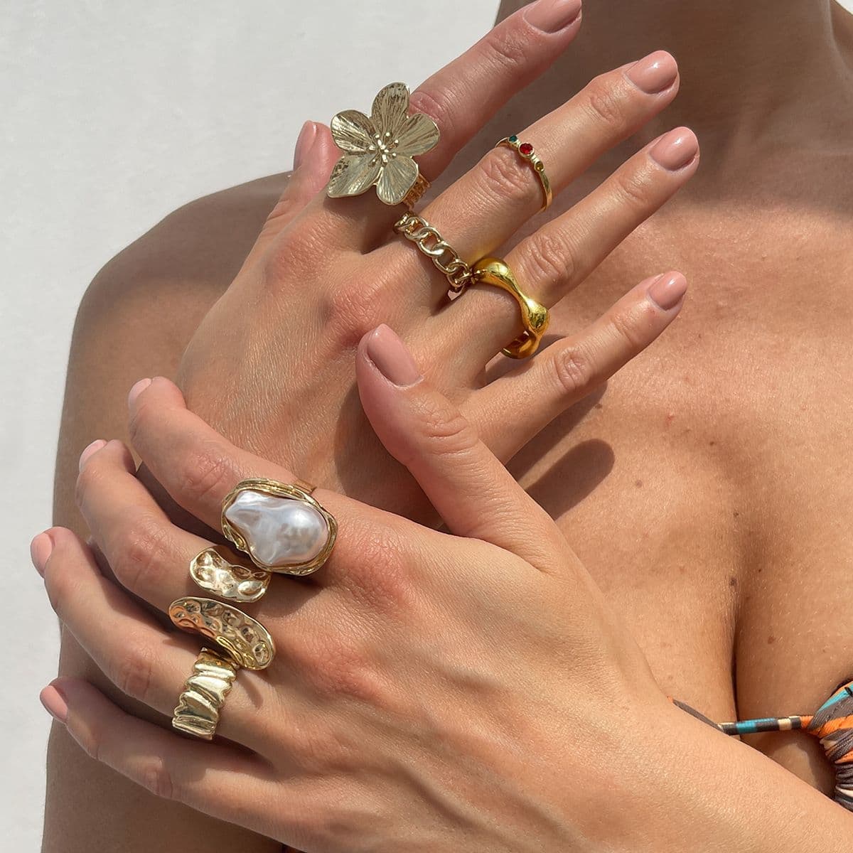 04 Light Gold Ring Set