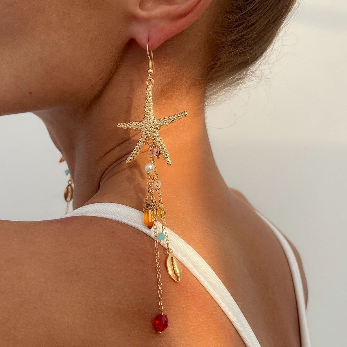 Vacation Style Starfish Jellyfish Alloy Earrings - Yunhai Jewelry