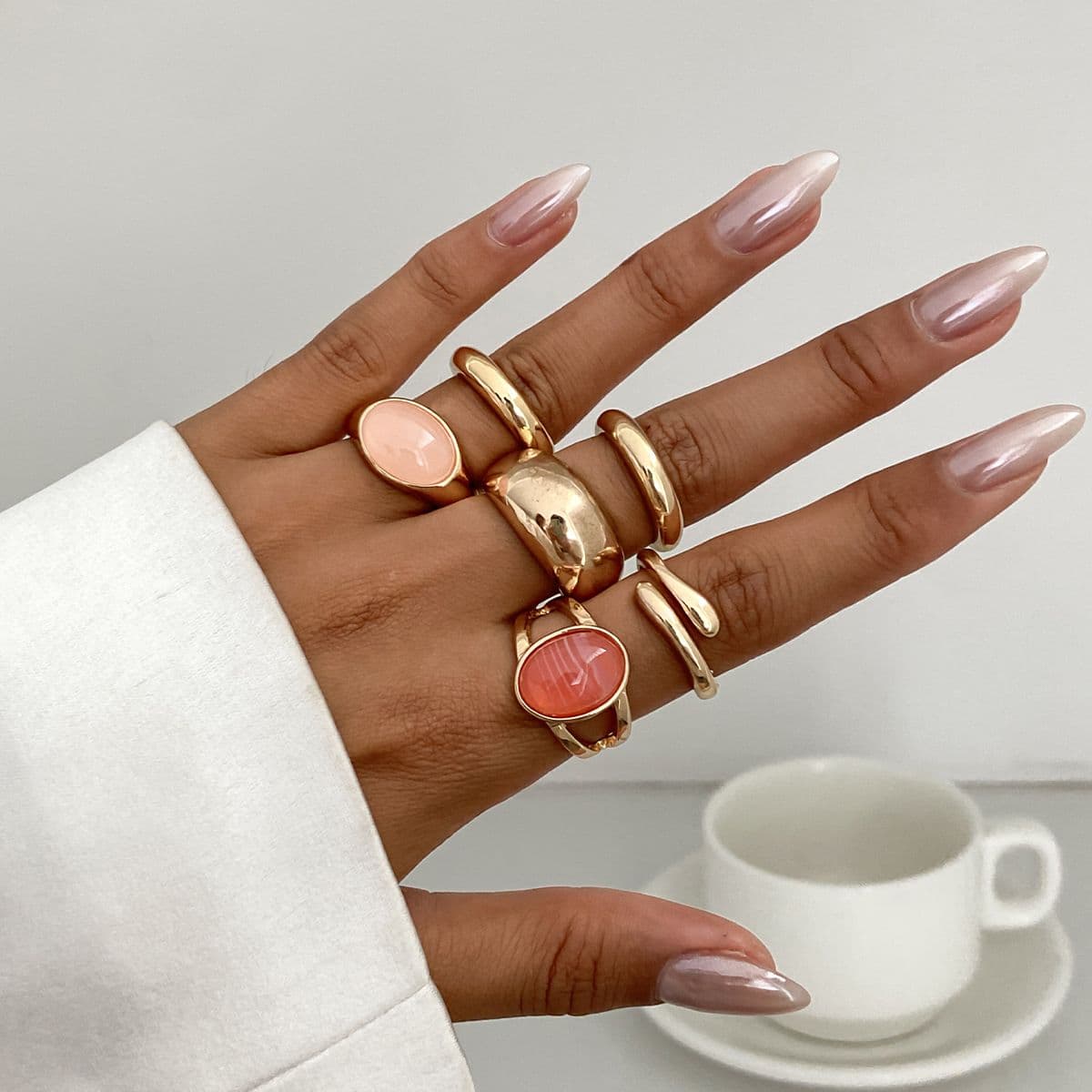06 Light Gold Ring Set