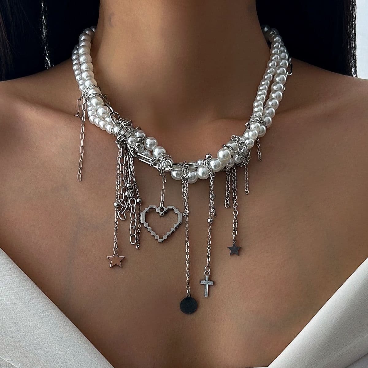 02 White K Necklace