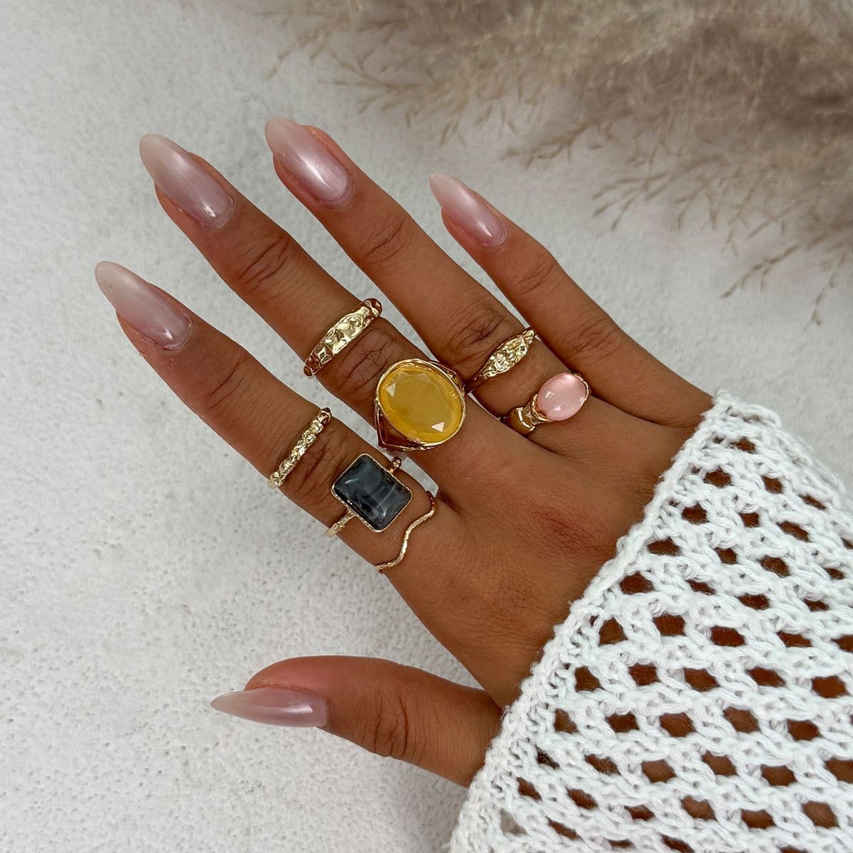 05 Light Gold Ring Set