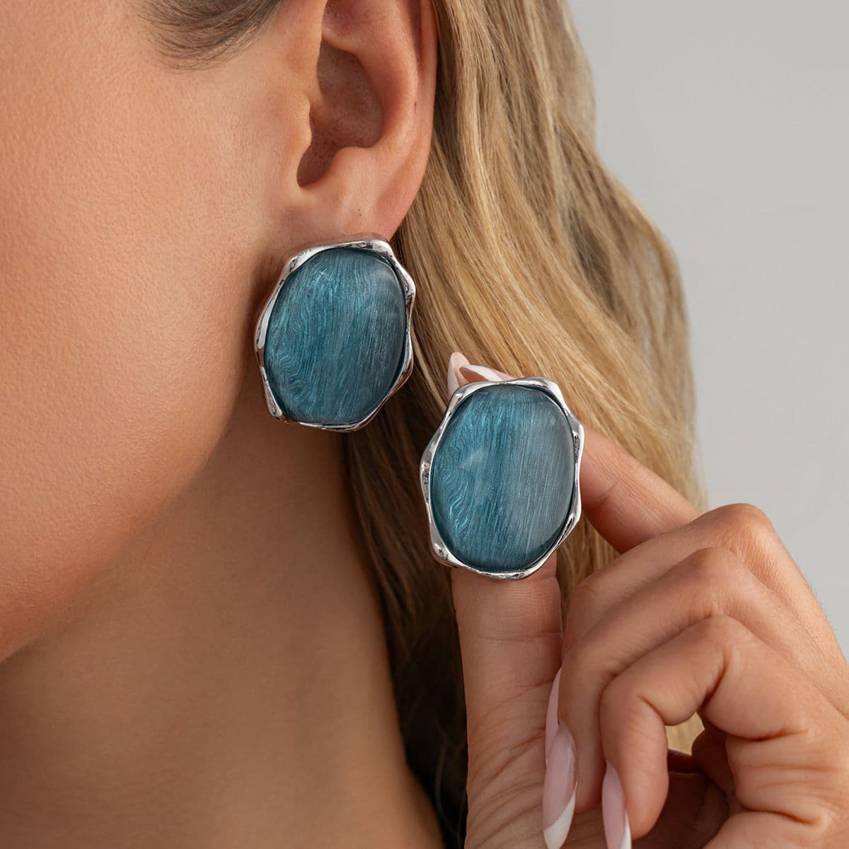 White K + Blue Earrings