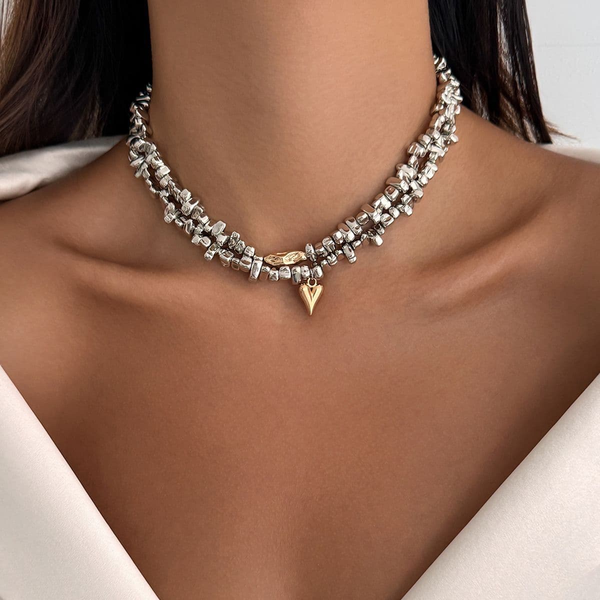 01 White K Necklace