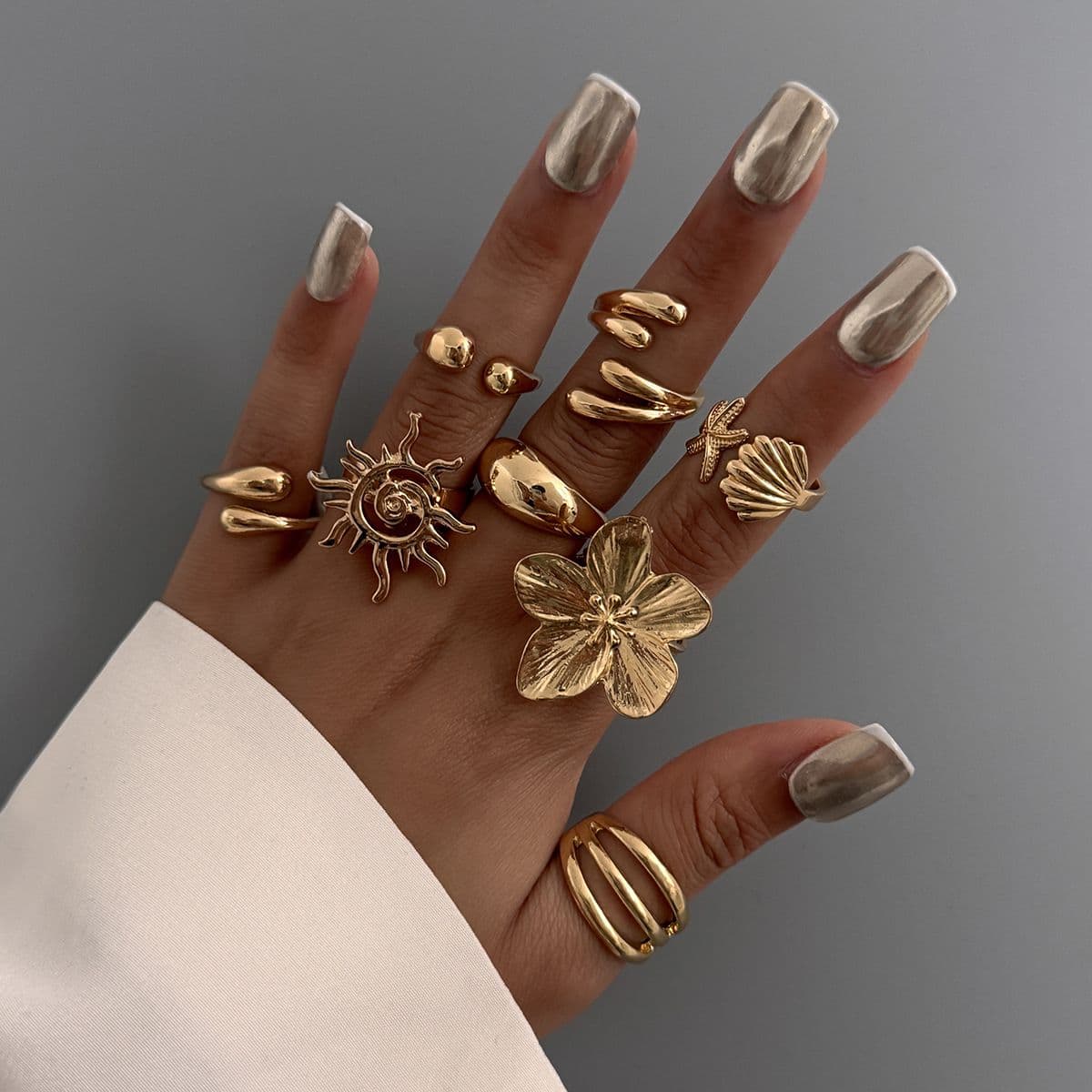 06 Light Gold Ring Set