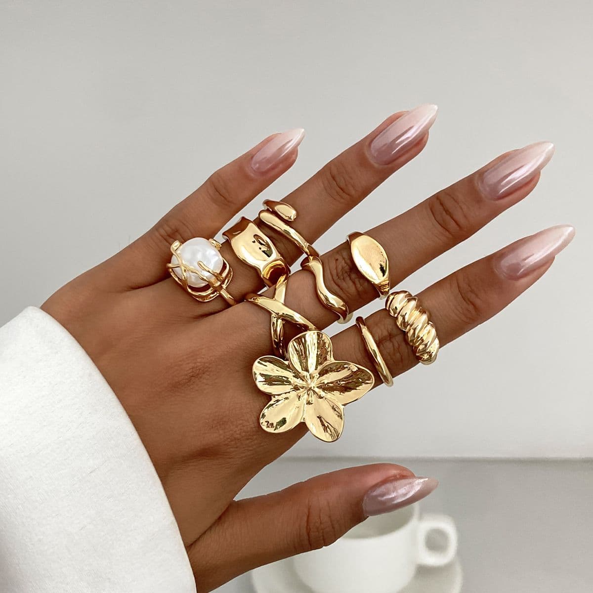 08 Light Gold Ring Set