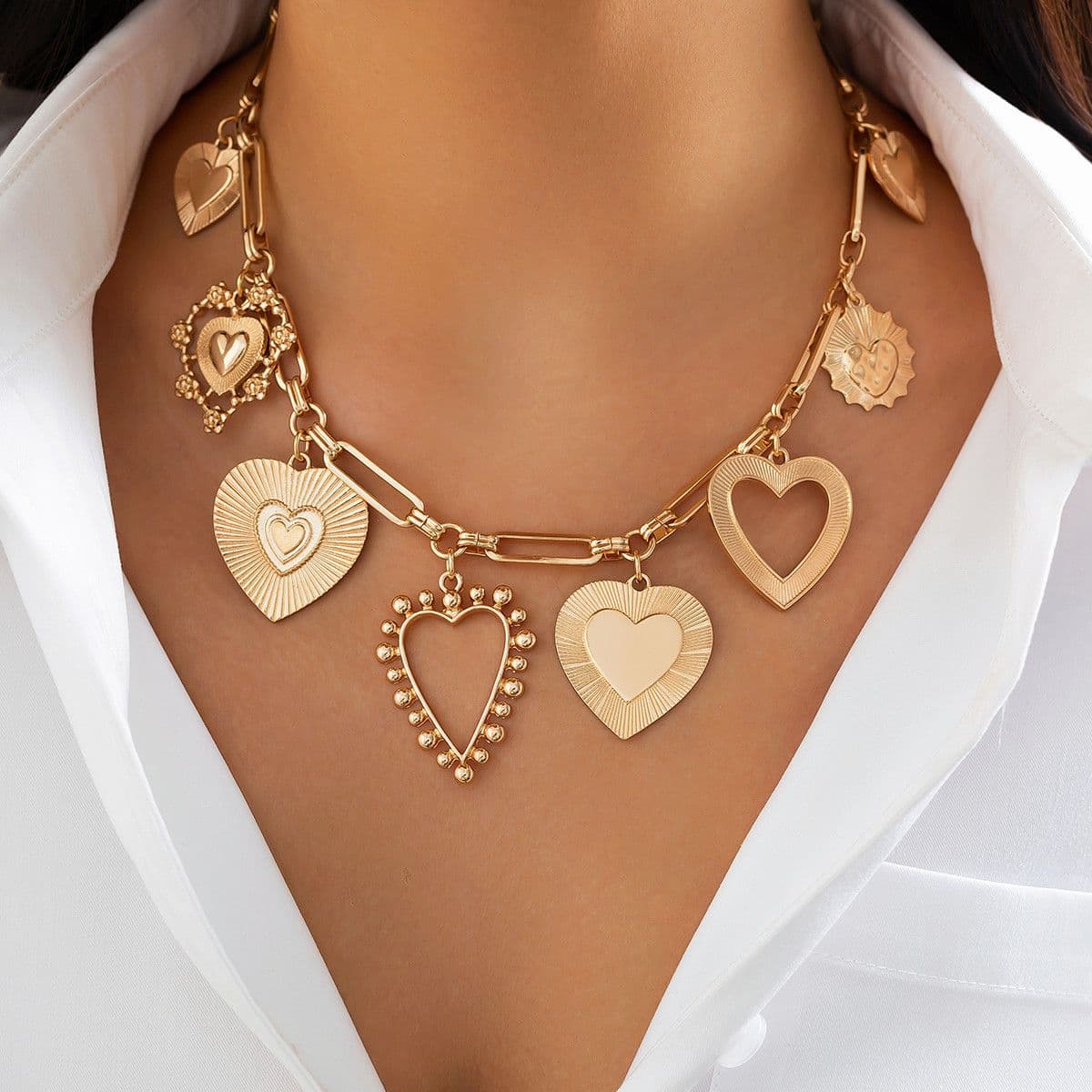 Minimalist Heart Pendant Collarbone Necklace - Yunhai Jewelry
