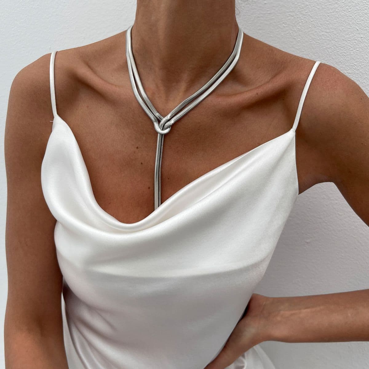 01 White K Necklace