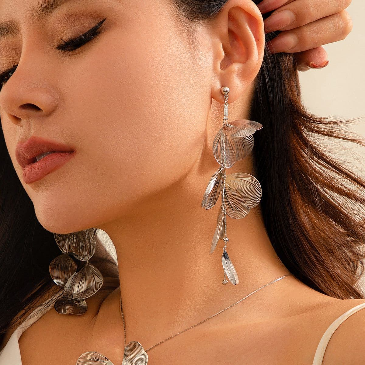 02 White K Earrings